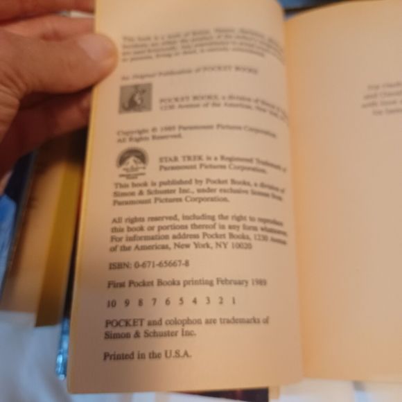 Star Trek Paperbacks 1987, 3 are 1989 and one 1994 Pocket Books Lot of 5 Books - Picture 7 of 12